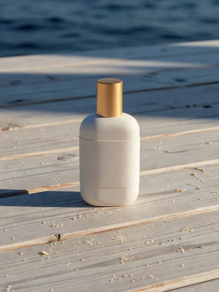 Icarus Fledgling SPF 50 in a rounded 89ml bone-white bottle with a solar gold cap.