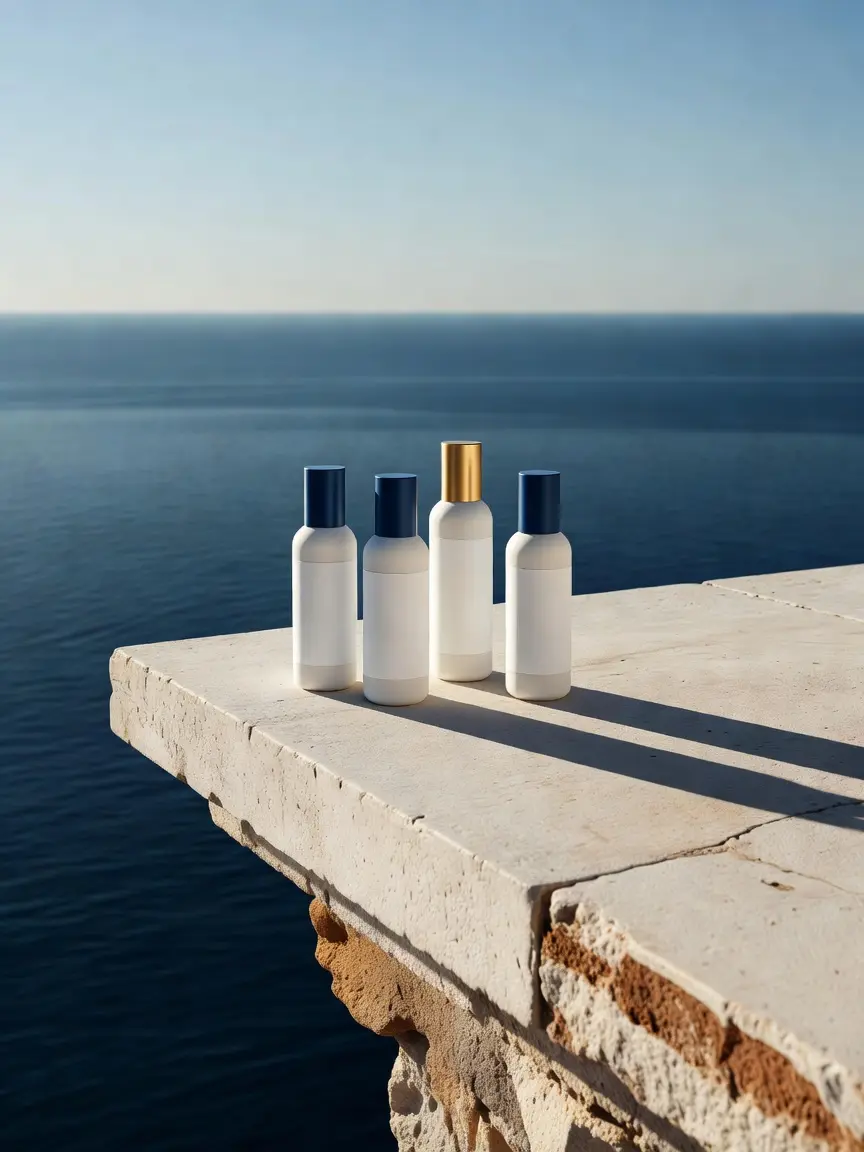 The Icarus range standing together in hard morning sun, long shadows across bone-coloured stone.